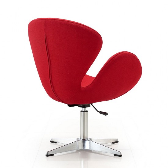 Raspberry Adjustable Swivel Chair in Red and Polished Chrome (Set of 2)