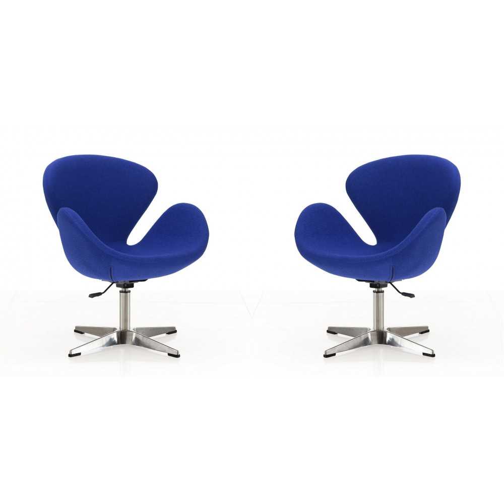 Raspberry Adjustable Swivel Chair in Blue and Polished Chrome (Set of 2) Raspberry Adjustable Swivel Chair in Blue and Polished Chrome (Set of 2)