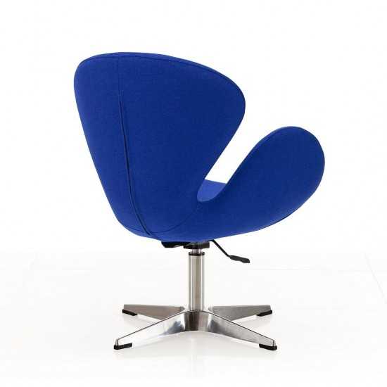 Raspberry Adjustable Swivel Chair in Blue and Polished Chrome (Set of 2)