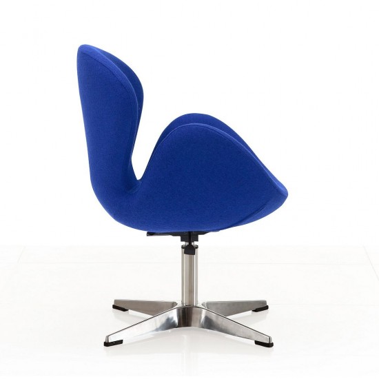 Raspberry Adjustable Swivel Chair in Blue and Polished Chrome (Set of 2)