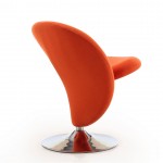 Curl Swivel Accent Chair in Orange and Polished Chrome (Set of 2)