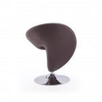 Curl Swivel Accent Chair in Grey and Polished Chrome (Set of 2)