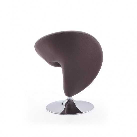 Curl Swivel Accent Chair in Grey and Polished Chrome (Set of 2)