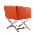 Hollywood Lounge Accent Chair in Orange and Polished Chrome (Set of 2)