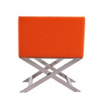 Hollywood Lounge Accent Chair in Orange and Polished Chrome (Set of 2)