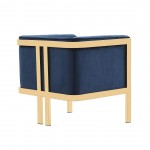 Paramount Accent Armchair in Royal Blue and Polished Brass (Set of 2)