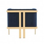 Paramount Accent Armchair in Royal Blue and Polished Brass (Set of 2)