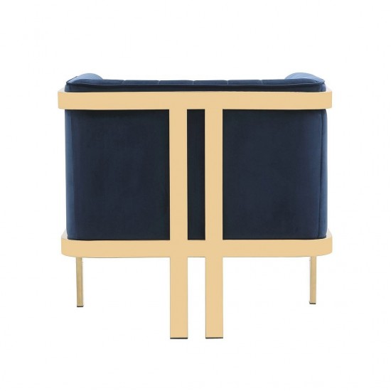 Paramount Accent Armchair in Royal Blue and Polished Brass (Set of 2)