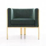 Paramount Accent Armchair in Forest Green and Polished Brass (Set of 2)