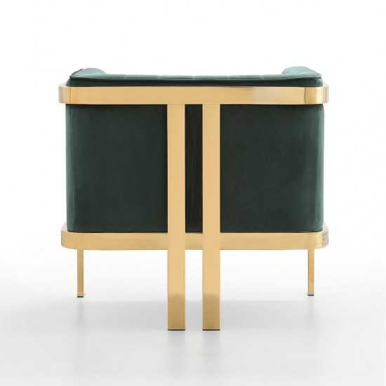 Paramount Accent Armchair in Forest Green and Polished Brass (Set of 2)