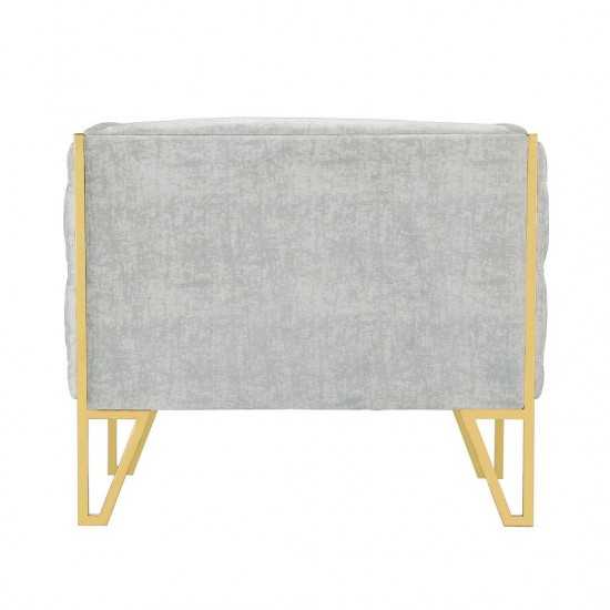 Vector Accent Chair in Grey and Gold (Set of 2)