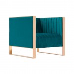 Trillium Accent Chair in Teal and Rose Gold (Set of 2)