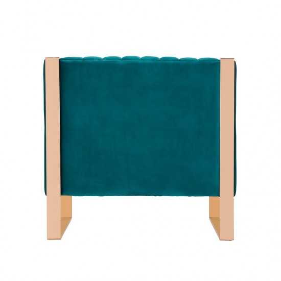 Trillium Accent Chair in Teal and Rose Gold (Set of 2)