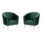 Rosemont Accent Chair in Green and Gold (Set of 2)