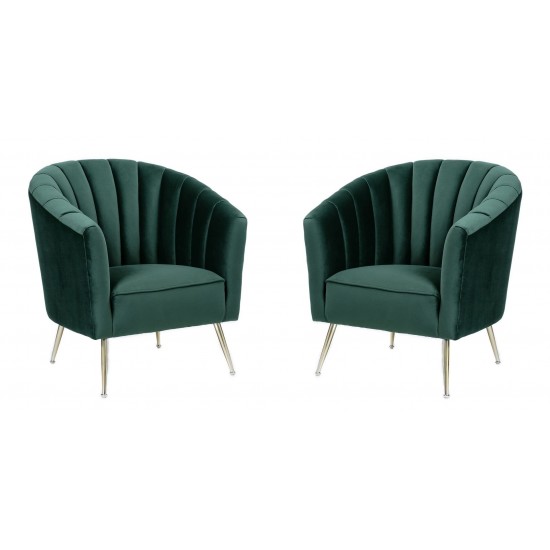 Rosemont Accent Chair in Green and Gold (Set of 2)