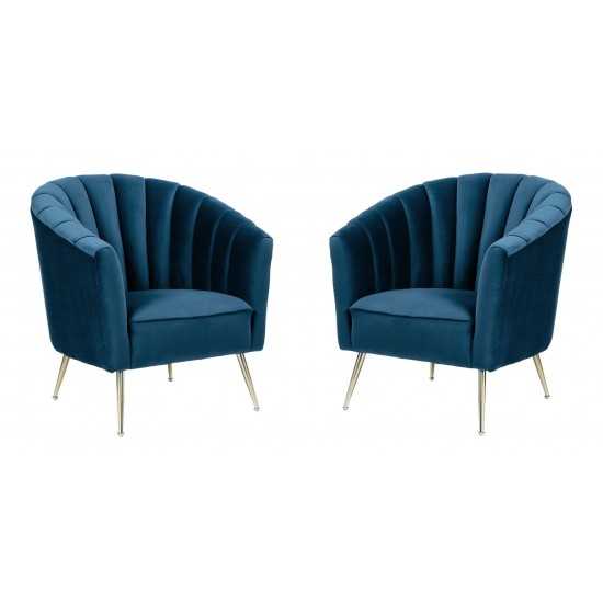 Rosemont Accent Chair in Blue and Gold (Set of 2)