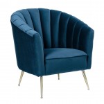 Rosemont Accent Chair in Blue and Gold (Set of 2)