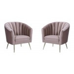 Rosemont Accent Chair in Blush and Gold (Set of 2)