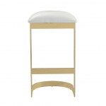 Aura Bar Stool in White and Polished Brass (Set of 2)