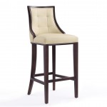 Fifth Avenue Bar Stool in Cream and Walnut (Set of 2)