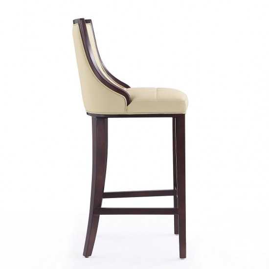 Fifth Avenue Bar Stool in Cream and Walnut (Set of 2)