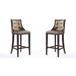 Fifth Avenue Bar Stool in Bronze and Walnut (Set of 2)
