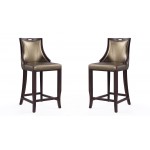 Emperor Bar Stool in Bronze and Walnut (Set of 2)