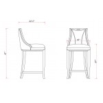Emperor Bar Stool in Bronze and Walnut (Set of 2)