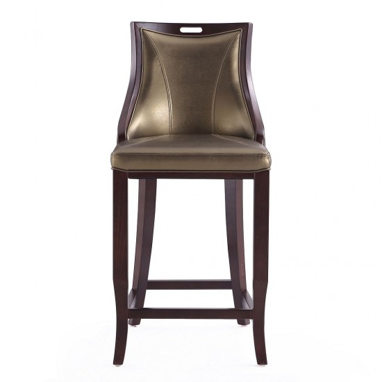 Emperor Bar Stool in Bronze and Walnut (Set of 2)