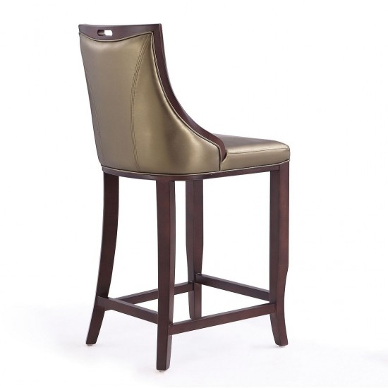 Emperor Bar Stool in Bronze and Walnut (Set of 2)