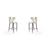 Holguin Barstool in Cream, Black and Gold (Set of 2)