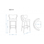 Holguin Barstool in Cream, Black and Gold (Set of 2)