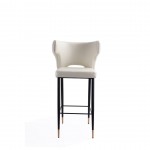Holguin Barstool in Cream, Black and Gold (Set of 2)
