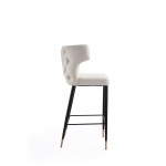 Holguin Barstool in Cream, Black and Gold (Set of 2)