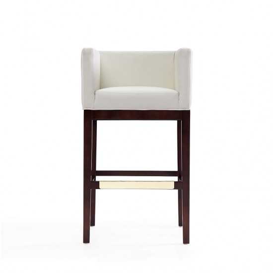 Kingsley Barstool in Ivory and Dark Walnut (Set of 2)