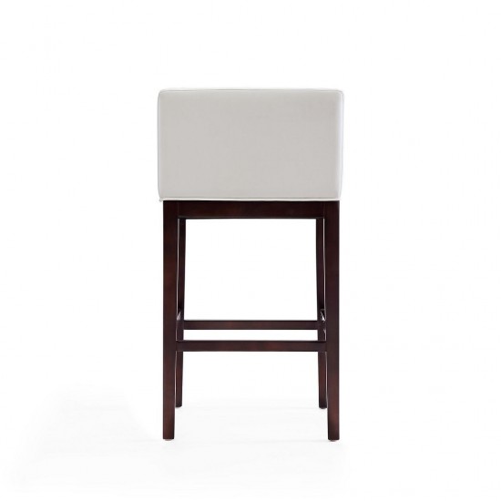 Kingsley Barstool in Ivory and Dark Walnut (Set of 2)