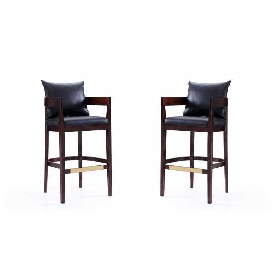 Ritz Barstool in Black and Dark Walnut (Set of 2)