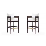 Ritz Barstool in Ivory and Dark Walnut (Set of 2)