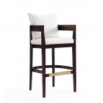 Ritz Barstool in Ivory and Dark Walnut (Set of 2)