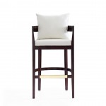 Ritz Barstool in Ivory and Dark Walnut (Set of 2)