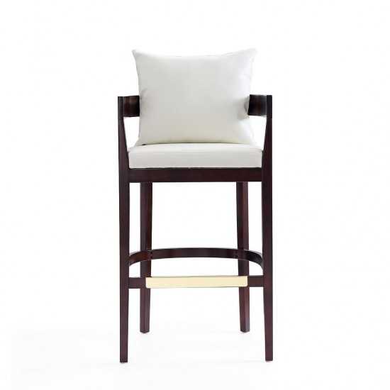 Ritz Barstool in Ivory and Dark Walnut (Set of 2)