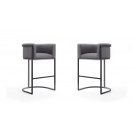 Cosmopolitan Barstool in Grey and Black (Set of 2)