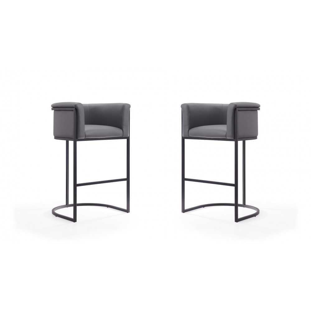 Cosmopolitan Barstool in Grey and Black (Set of 2) Cosmopolitan Barstool in Grey and Black (Set of 2)