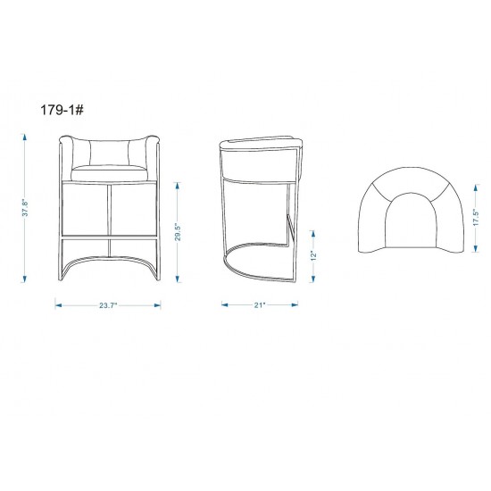 Cosmopolitan Barstool in Grey and Black (Set of 2)