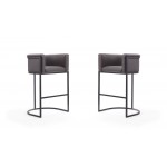 Cosmopolitan Barstool in Pebble and Black (Set of 2)