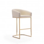 Louvre Barstool in Cream and Titanium Gold (Set of 2)