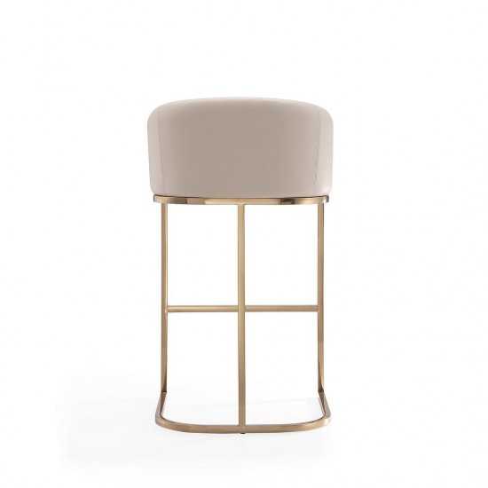 Louvre Barstool in Cream and Titanium Gold (Set of 2)