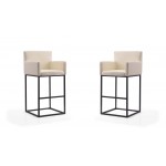 Ambassador Barstool in Cream and Black (Set of 2)
