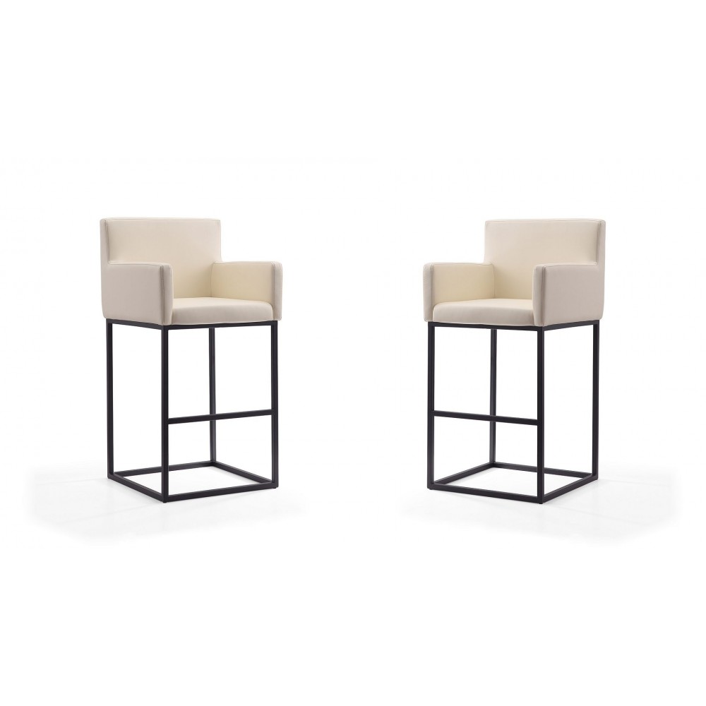 Ambassador Barstool in Cream and Black (Set of 2) Ambassador Barstool in Cream and Black (Set of 2)