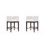 Kingsley Counter Stool in Ivory and Dark Walnut (Set of 2)
